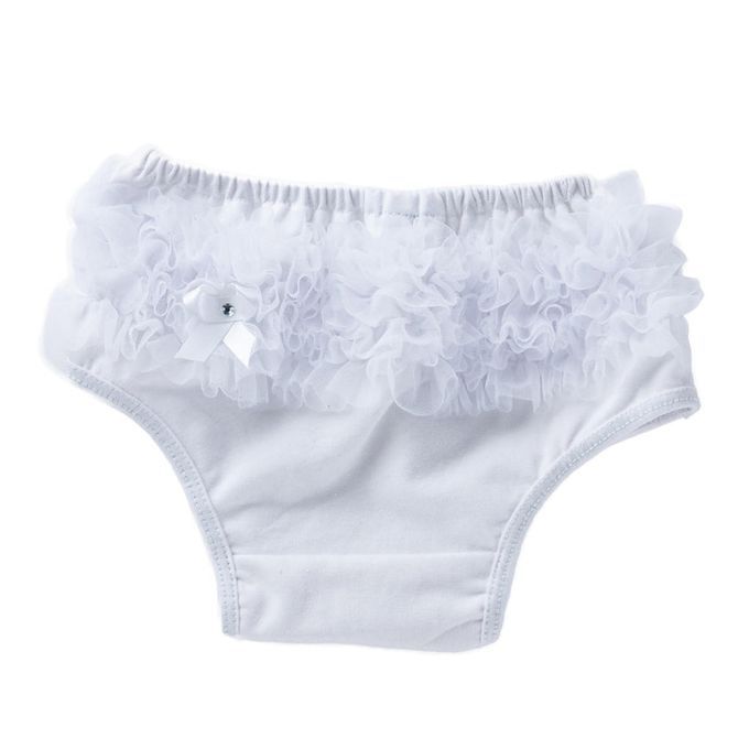 Baby Girls Shorts Pants Diaper Cover Bloomers  L For 6-12 Months White