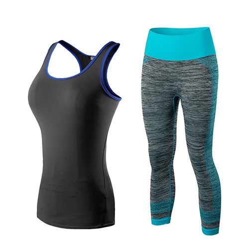 Yuerlian Ladies Sports Running Cropped 2002Bblue5081blue_S