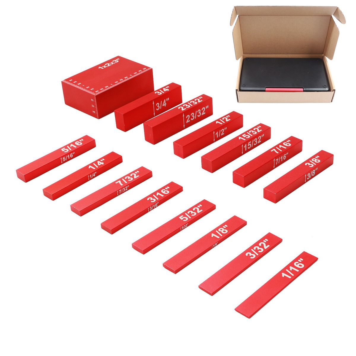 15pcs Woodworking Precision Aluminum Alloy Setup Bars