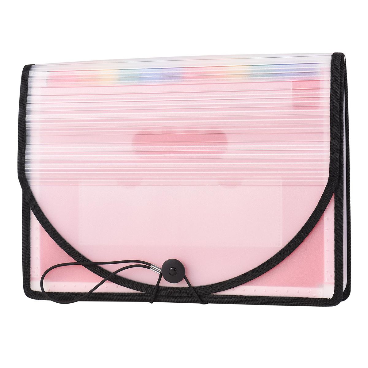 Accordian File Folder Organizer 24 Pockets Expanding File Bags with Cover A4 Letter Size Document Organizer Rainbow Color for Home Office School