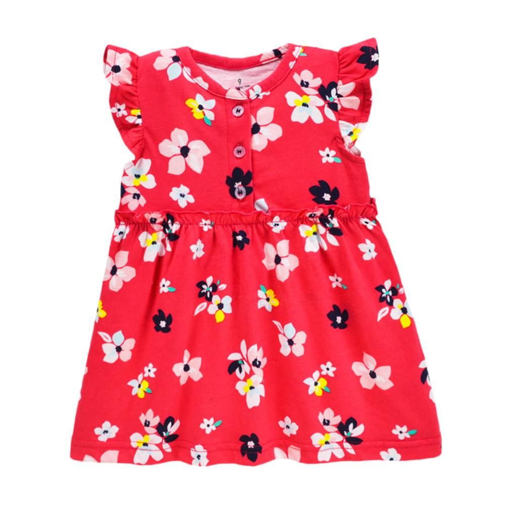 Baby Girl Red Flowery Gown