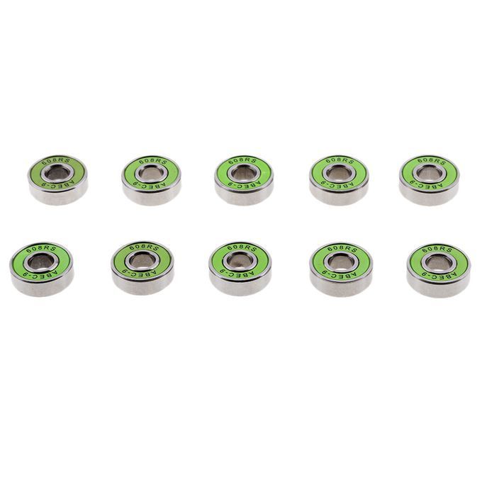 10Pcs/Pack ABEC-9 608RS Roller Skate Wheel Bearings Seal Ball Green