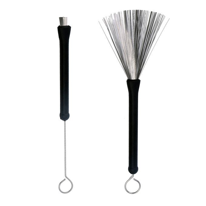 2x Classic Wood Drumsticks Drum Sticks Brush With Storage Bag For Folk