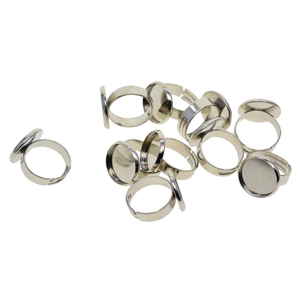10X Solid Brass Ring Bases Setting Diy Bezel Blanks For 16mm Platinum