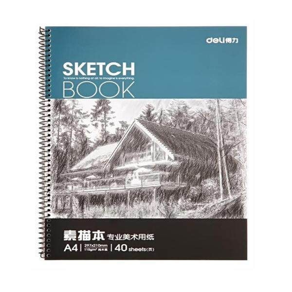 Deli 7698 Professional Art Paper A4 Sketch Paper Sketchbook 40 Pages/Book