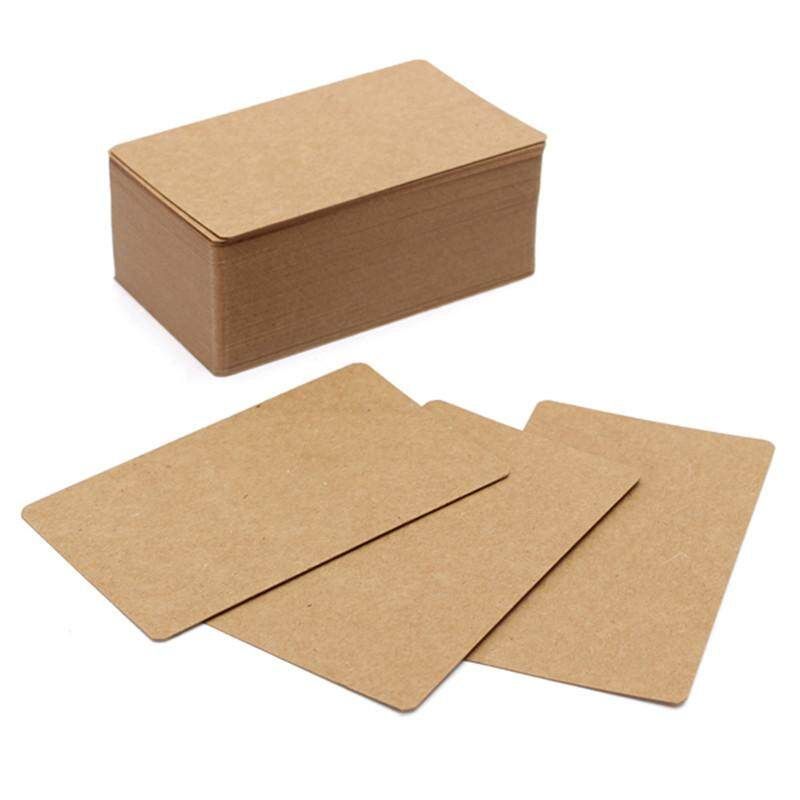 100X 5.5*9cm Kraft Paper Gift Tags Scallop Label Blank Luggage Message Note Card