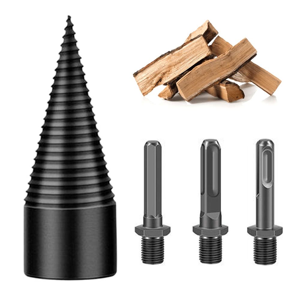 Firewood Drill Bit 3pcs Replaceable Shank Square Round Hex