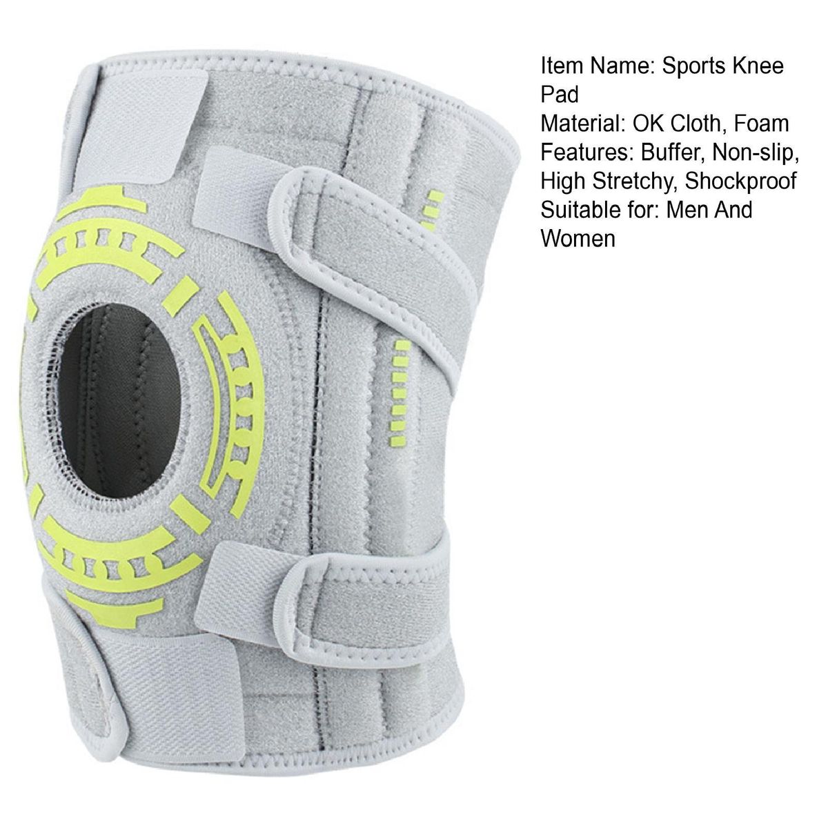 1Pc Knee Knee Patella Arthritis Support Grey