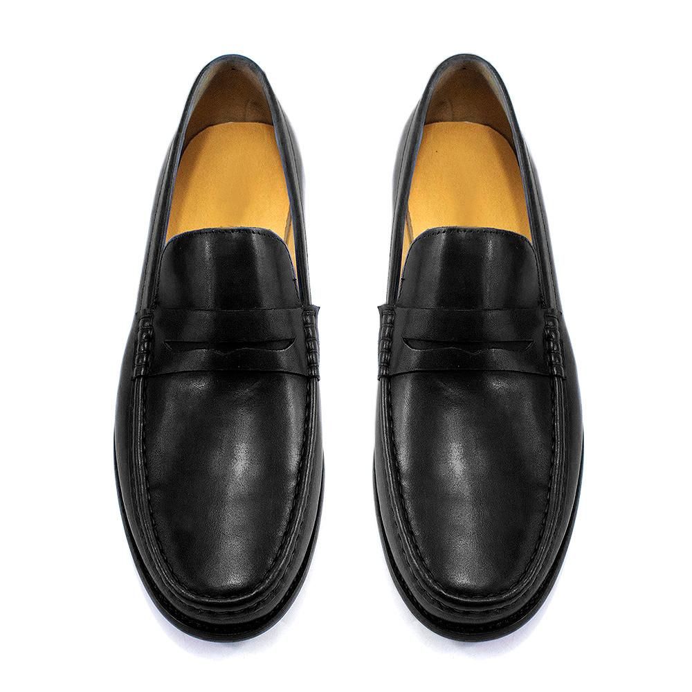 Black Luxury Men's Penny Loafers Genuine Leather Male Casual Office