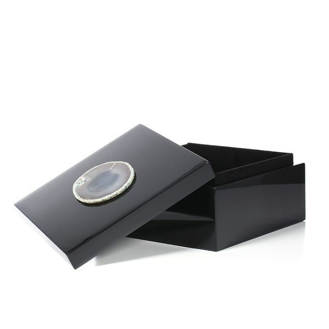 Square Jewelry Box (Agate In Primitive Colors --Small Size)