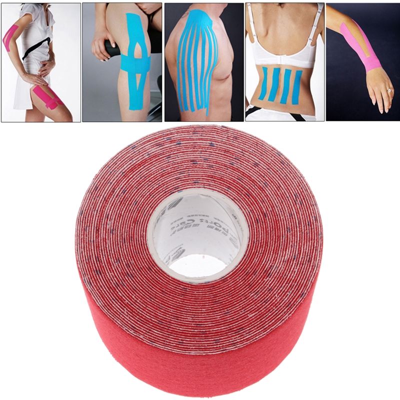 Waterproof Kinesiology Tape Sports Muscles Care Therapeutic Bandage Size: 5m(L) X 5cm(W)(Red)