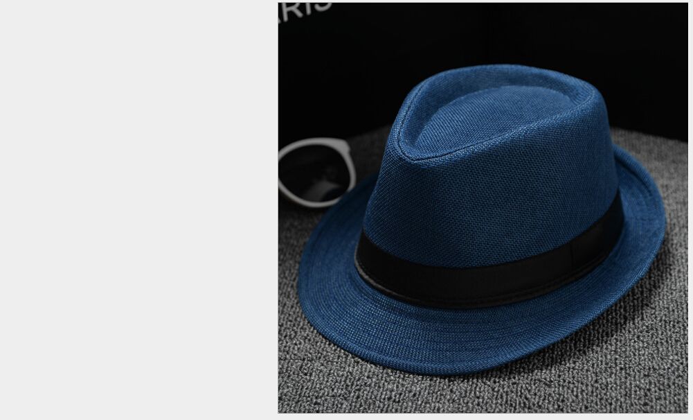 Mens Women Classic Straw Fedora Hat Wide Brim Panama Hat Summer Dress Hat C