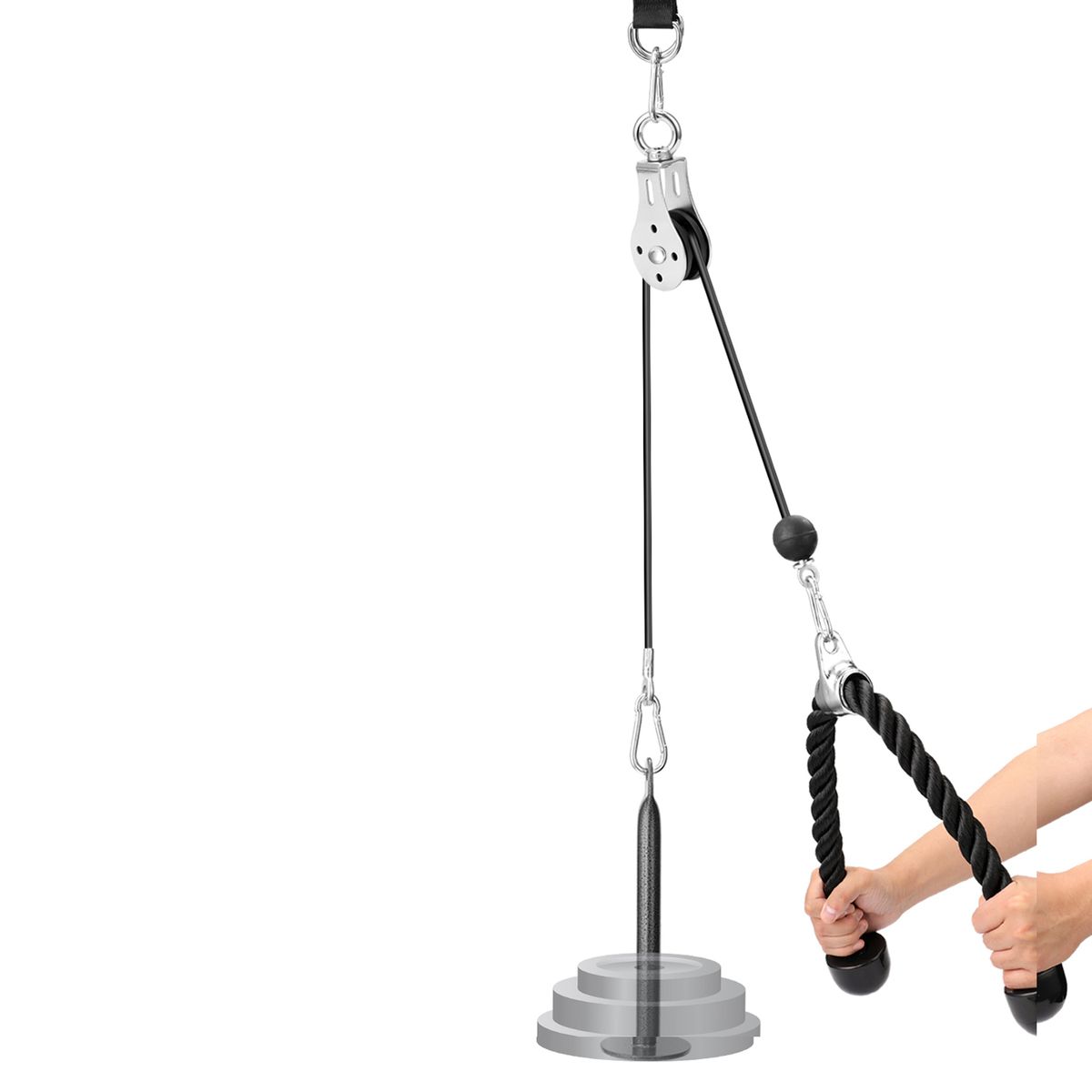 Fitness DIY Pulley Cable Machine Attachment System Loading