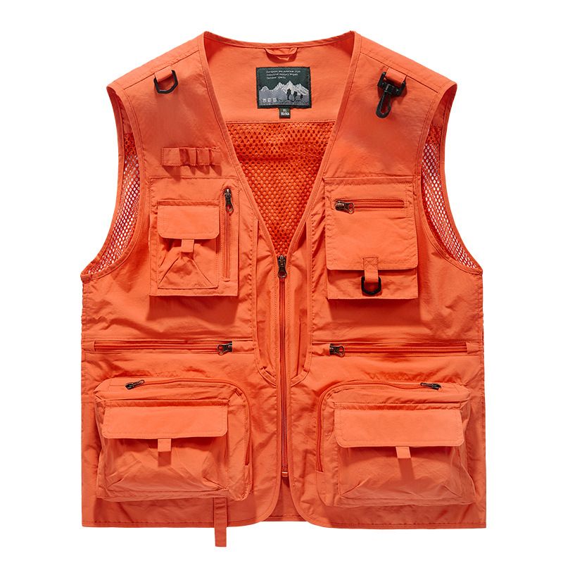 Waistcoat Vest Jacket Men Multi-Pocket Classic Male
