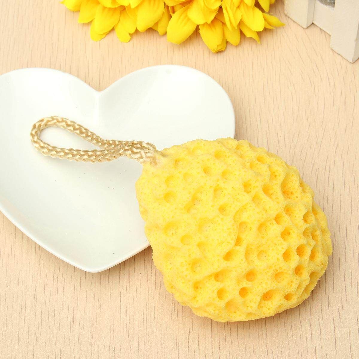High Quality Face Cleaning Sponge Wholesale Bath Scrubber Shower Spa Sponge Body Cleaning Yellow