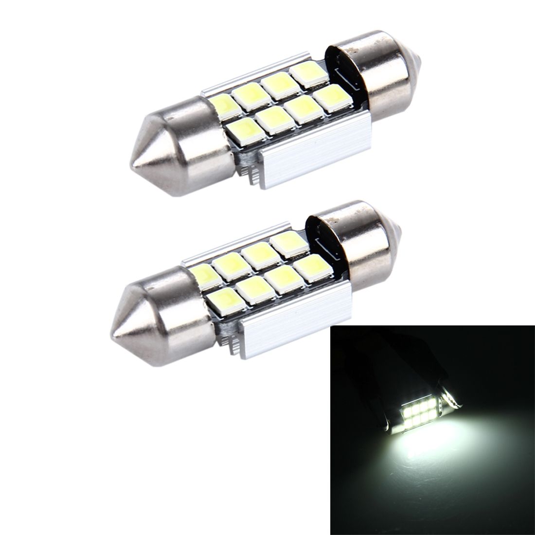 2 PCS Bicud Port De Car Dome Lamp LED Reading Light