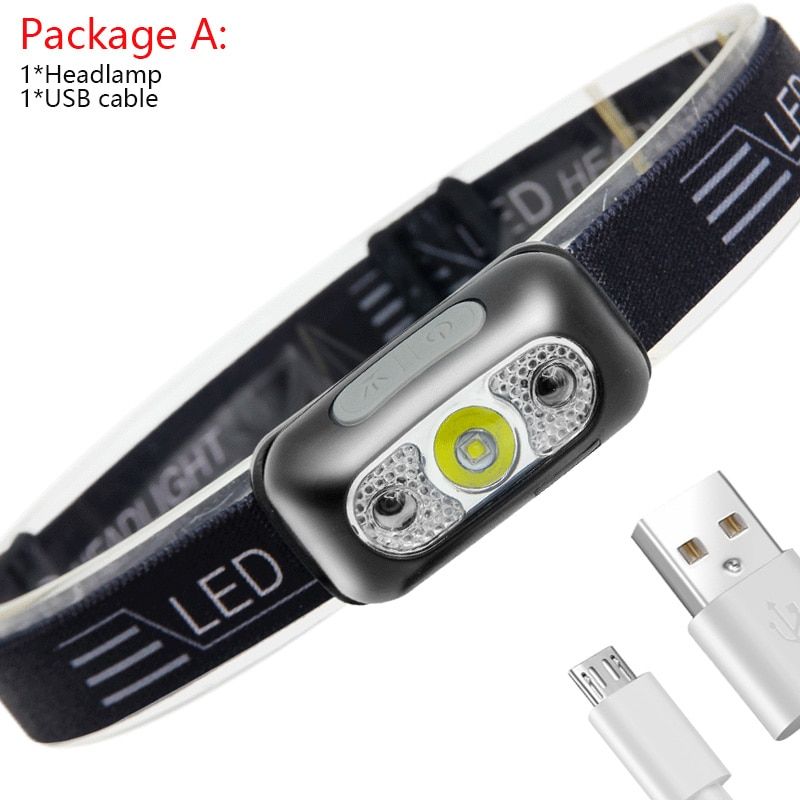 10000Lm Mini LED Headlamp Body Motion Sensor Headlight With