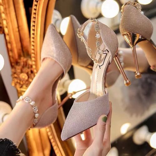 New Heels Women Sandals Office Shoes Pointed High Heels Ladies Sandals