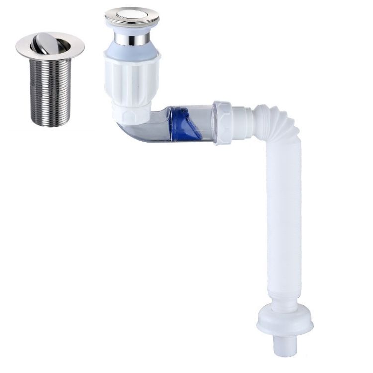 Washbasin Water Pipe F White Without Basket And Overflow