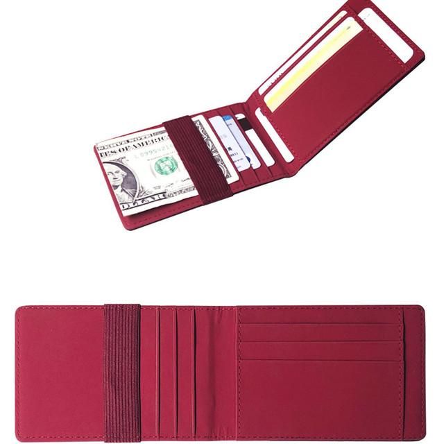 billeteras pequenas Unisex para hombre y mujer tarjetero Unisex ultrafino de cuero 8 colores