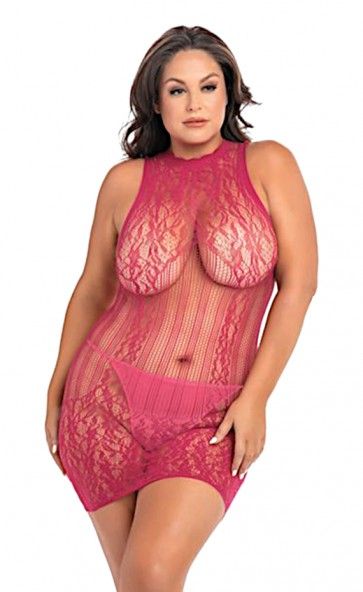 Rene Rofe Reckless Lace Mini Dress(G String Not Included)