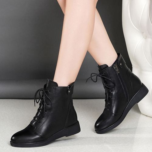 Soft Leather Martin Boots Women's Flat Short Boots Leather Boots Women's Single Boots