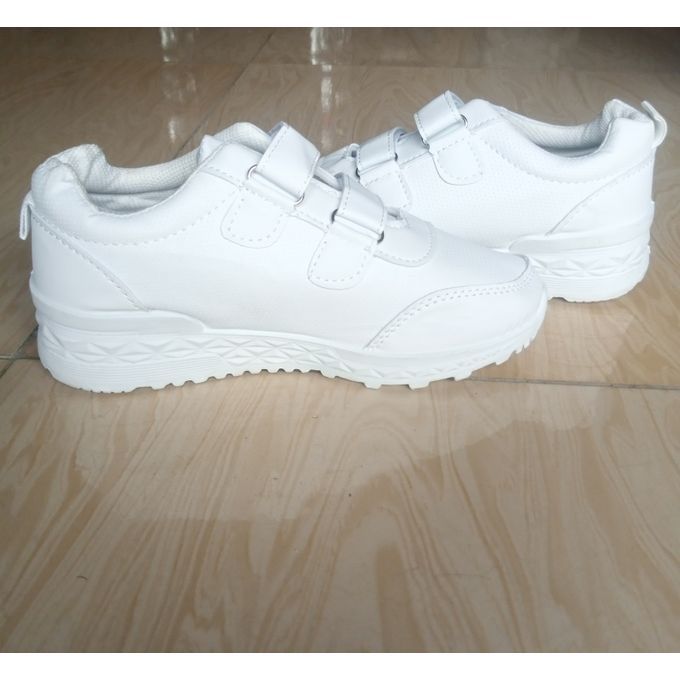 Unisex White Sports Canvas For Kids