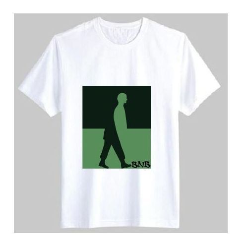 WALK ALONE Round Neck Polo T-SHIRT- White