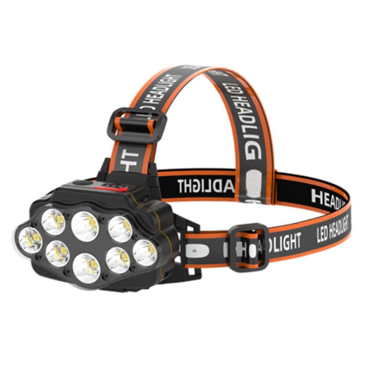8LED Battery Display Headlamp Outdoor Camping Fishing LED