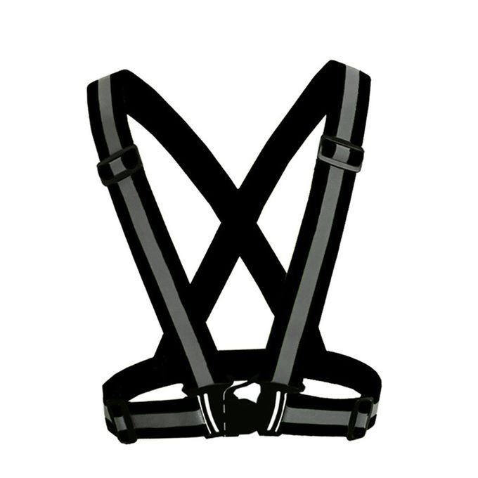 Reflective Adjustable Safety Security High Visibility Vest Gear Stripes Jacket Fluorescent Black