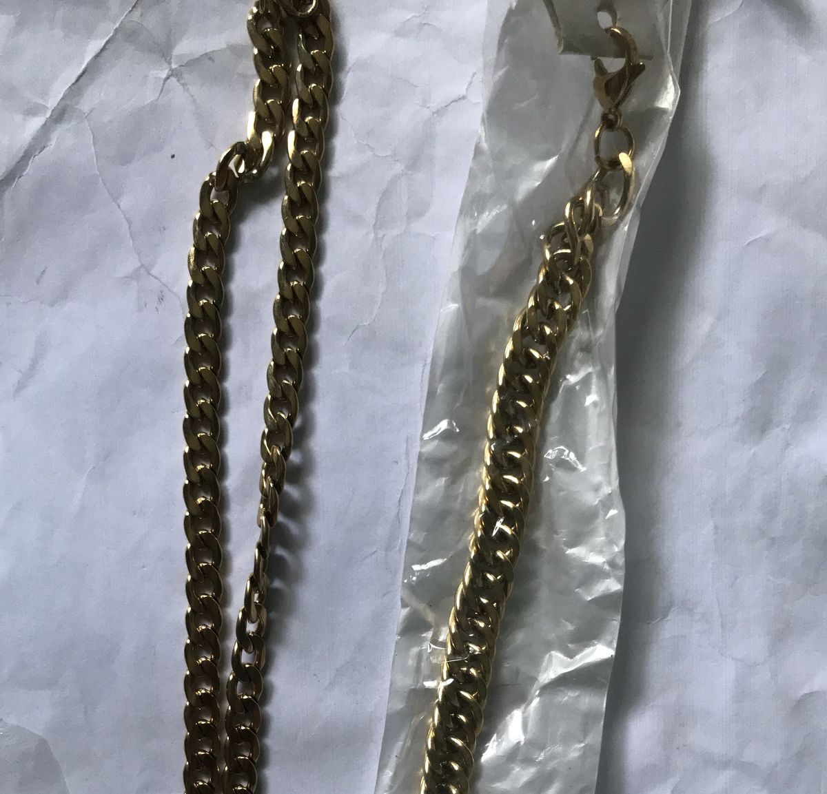 Men Gold Color Chain And Bracelet