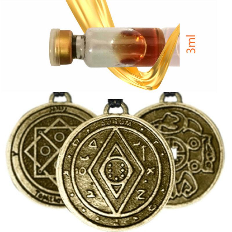3 Amulet Luck Charms And 3ml Bottle 30x1.8MM Necklace Pendant