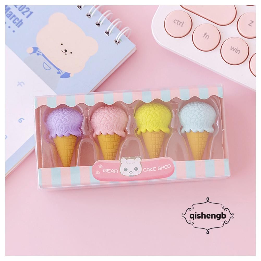 4pcs Cute Donuts/Popsicles/Lollipops/Ice Cream Eraser