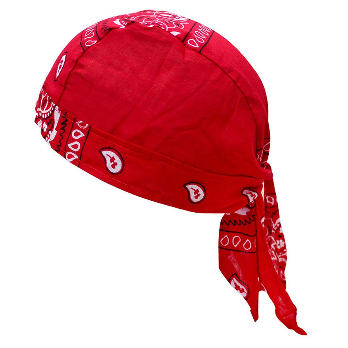Riding Pirate Hats Bandana Beanie  Liner Head Wrap Scarf For Women Men-Red