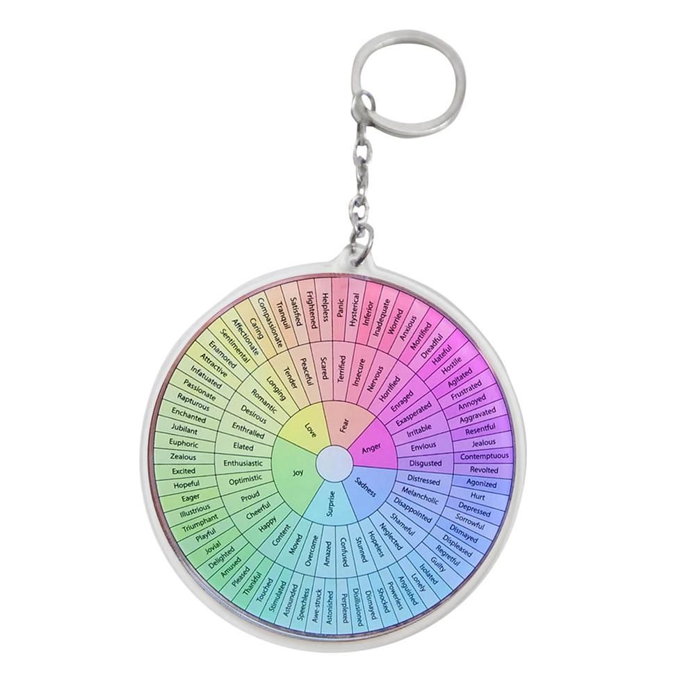 Feeling Round Double-Sided Keychain Colorful Acrylic Pendant