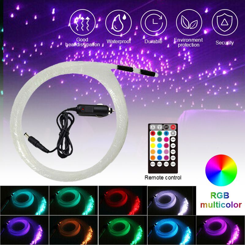 12V RGB Fiber Optic Star Light Kit Car LED Ceiling Light Limo Headliner Decor MAK