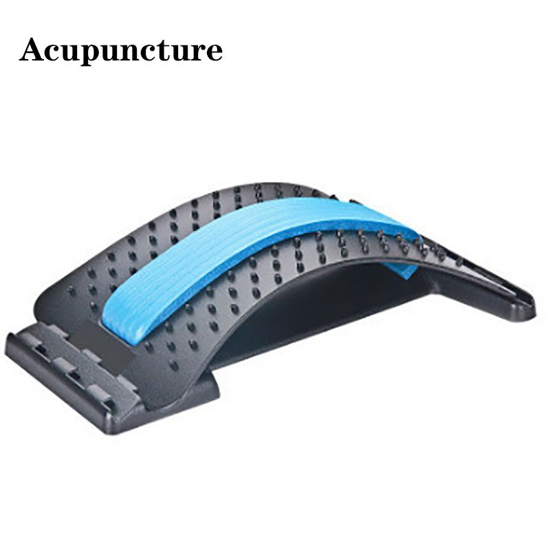 Multi-Level Adjustable Back Magnetotherapy Massager Stretcher Waist Neck Fitness-Blue