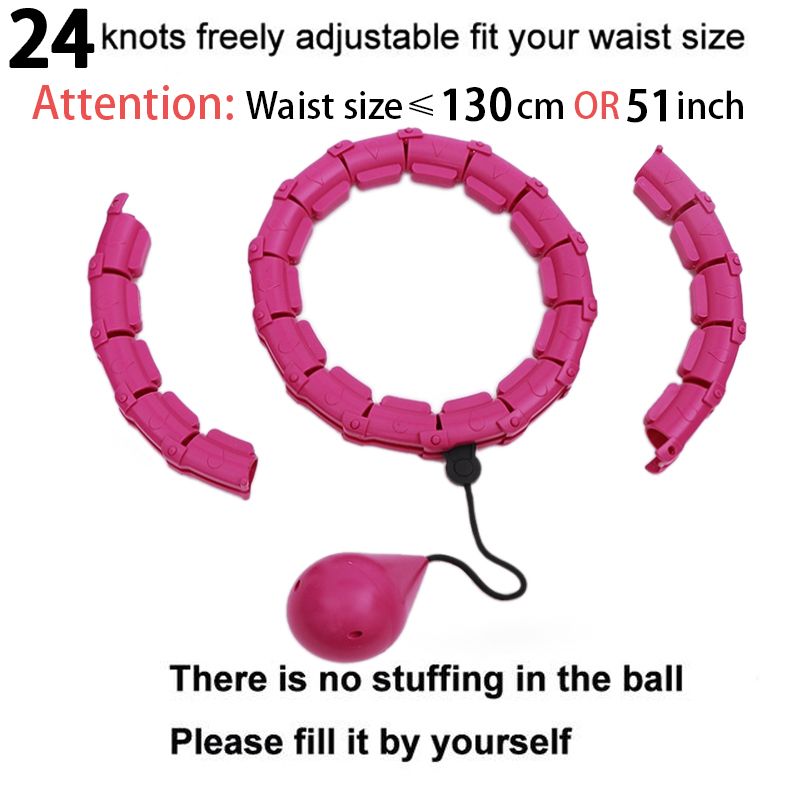 Sections Fitness Smart Sport Hoop Adjustable Thin Waist Exercise Gym Circle Ring-pink 24