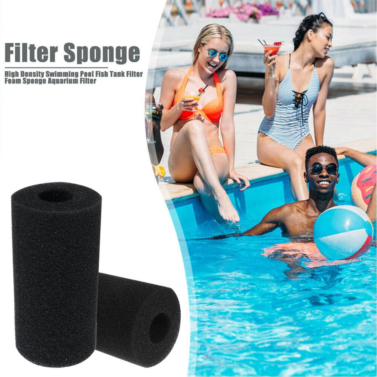 10.2x9.3cm(4.02x3.66in)/20x10cm(7.87x3.94in) Reusable&Washable Swimming-Pool Filter Foam Sponge Cartridge For Intex Type A C7 10.2x9.3x3cm