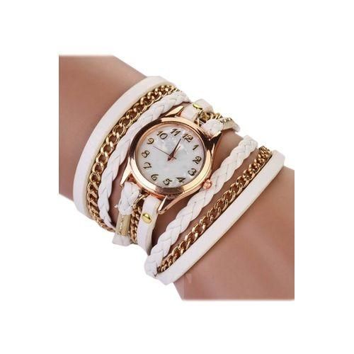 Fashion Women Retro Synthetic Leather Strap Watch Bracelet