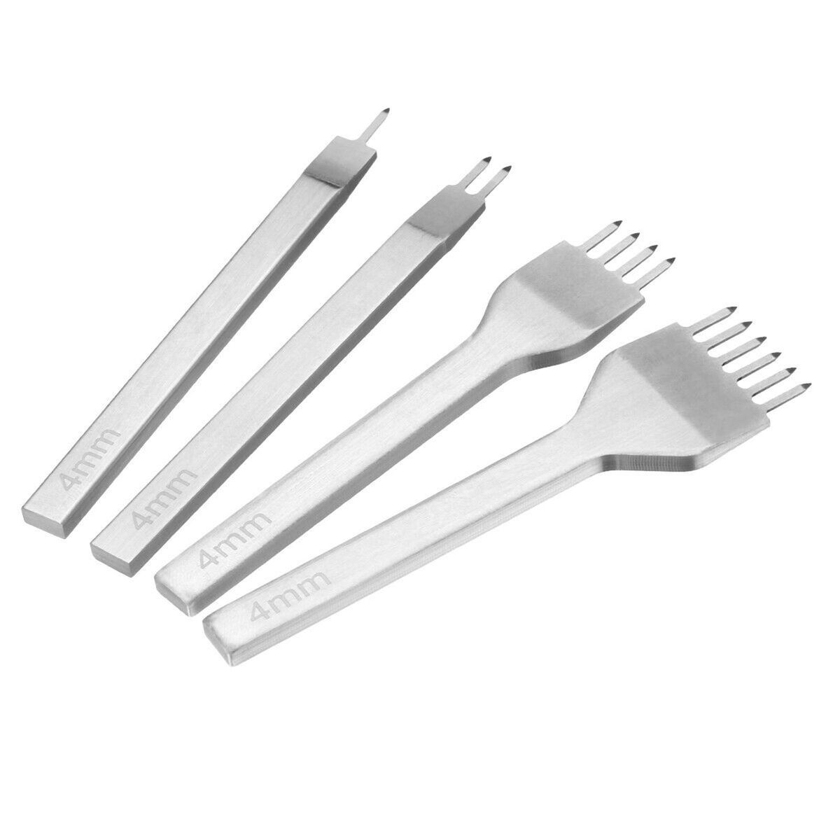 4Pcs 1+2+4+6 Prong Set 4mm Spacing Leather Stitching Carving Craft Hole Punch Tools
