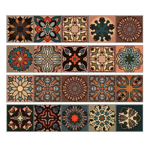 20 Pcs 3D Multi Moroccan Self-Adhesive Bathroom