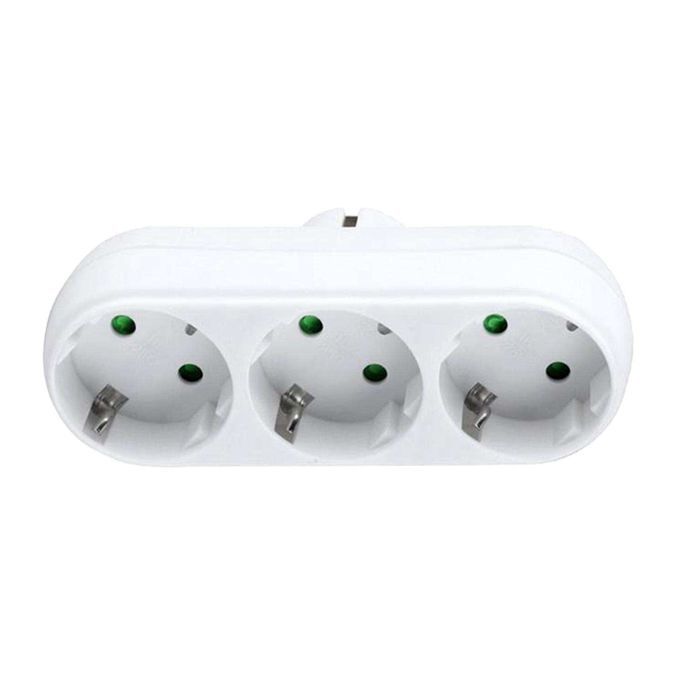 3-hole Triple Socket AC 250V 16A Fireproof Socket For Home Office EU