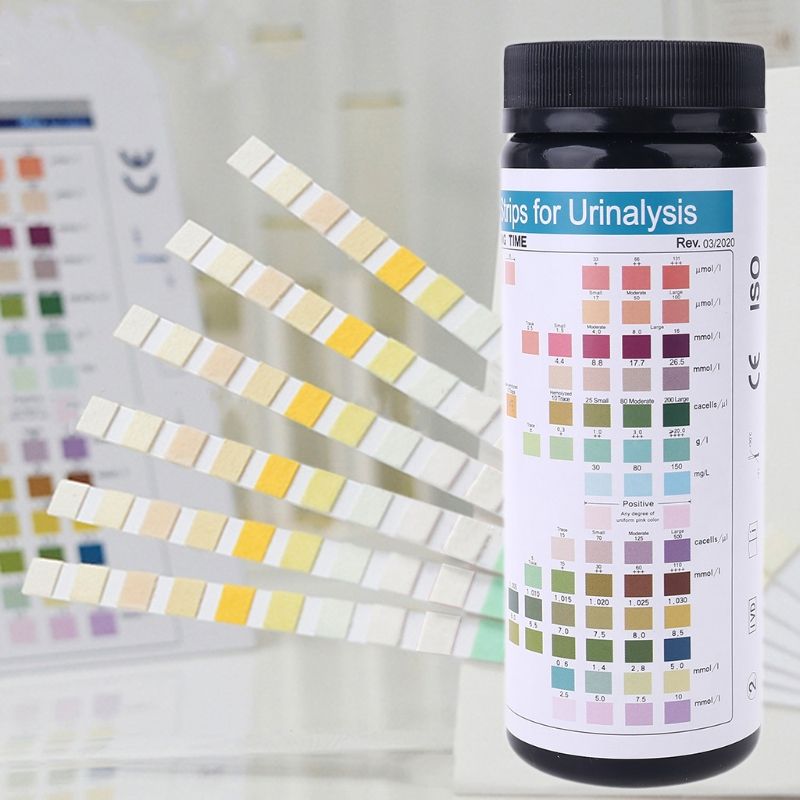 100 Strips URS-14 Urine Test Paper Strip 14 Parameters Ketone Calcuim Glucose... GXMA