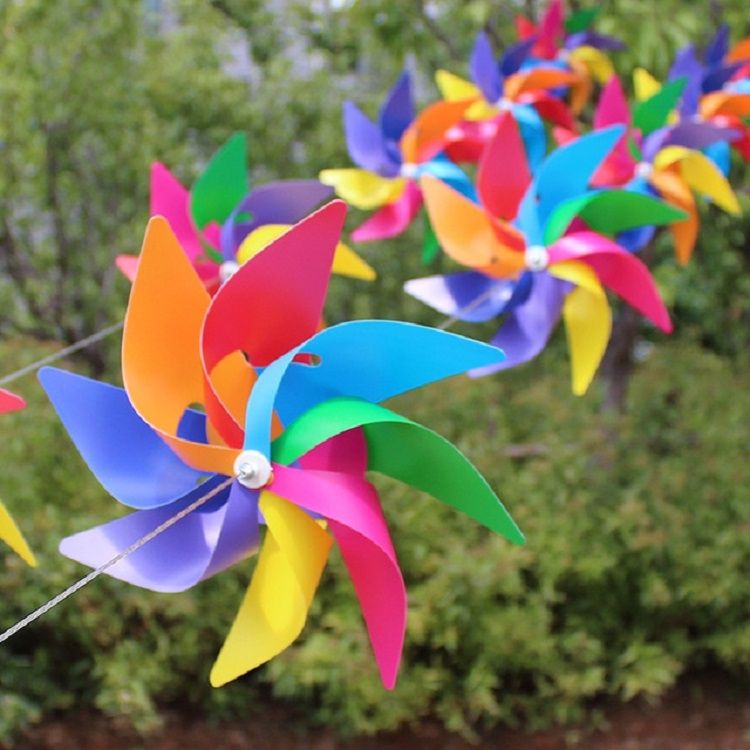 10 PCS Eight-leaf Colorful Plastic Windmill Children Toys