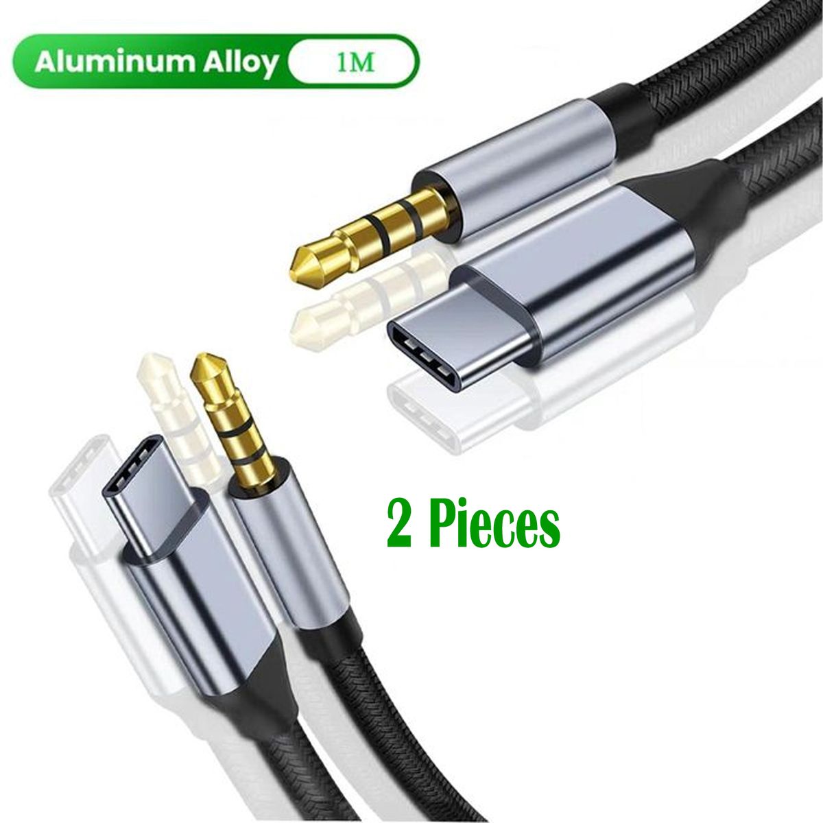 Type C To Jack 3.5mm Audio Adapter 1 Metro 2pcs