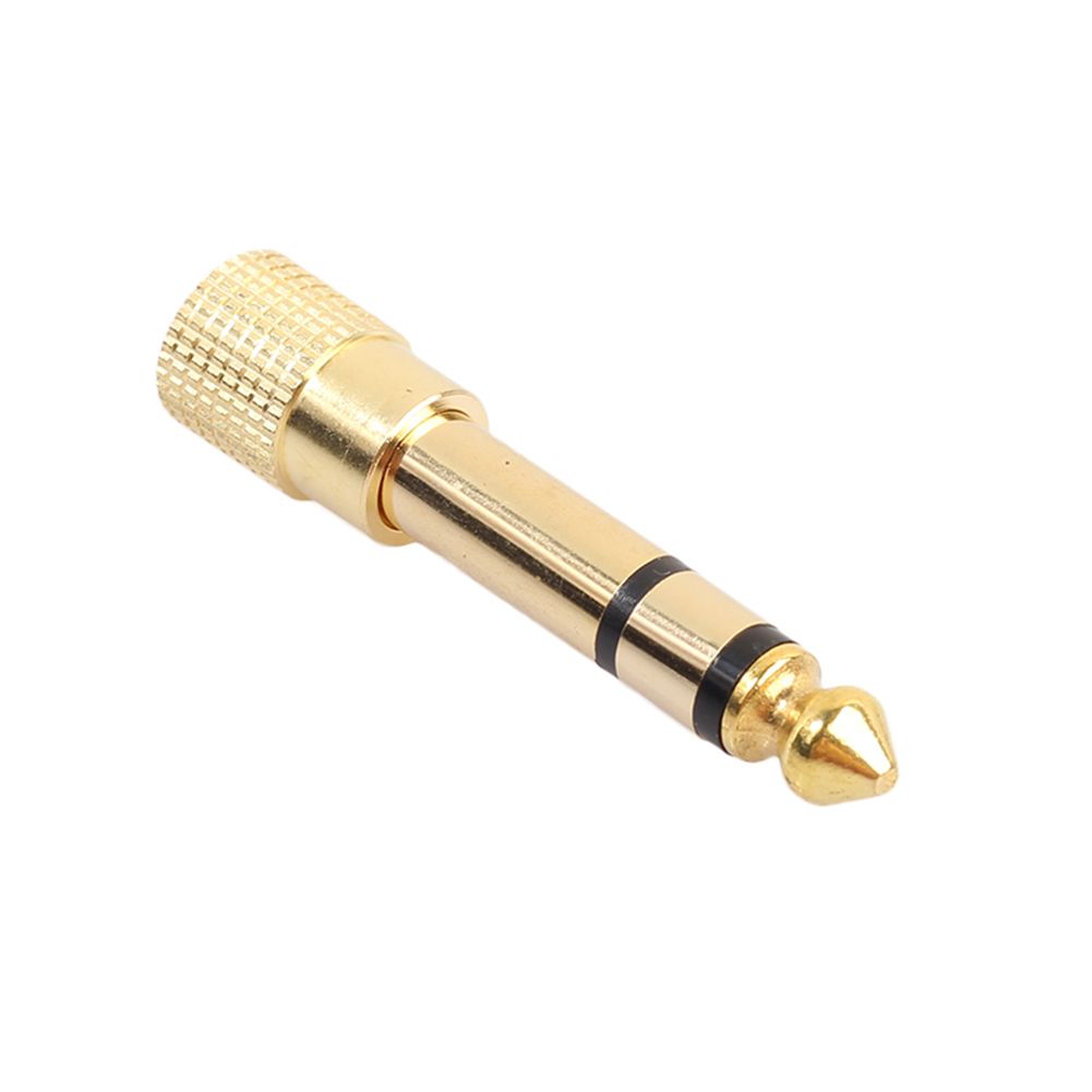 6.35 Male To 3.5 Female Stereo Adapter Terminals-Golden