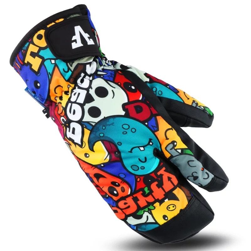 (F3)3 Finger Snowboard Skiing  Gloves Waterproof -30 Winter