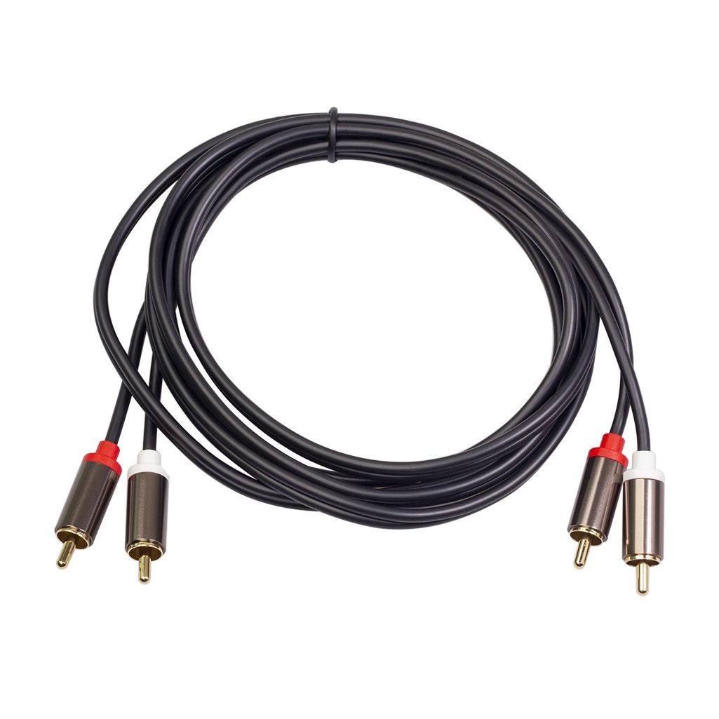 2 X RCA To 2 X RCA Gold-plated Audio Cable, Cable Length:2m(Black)