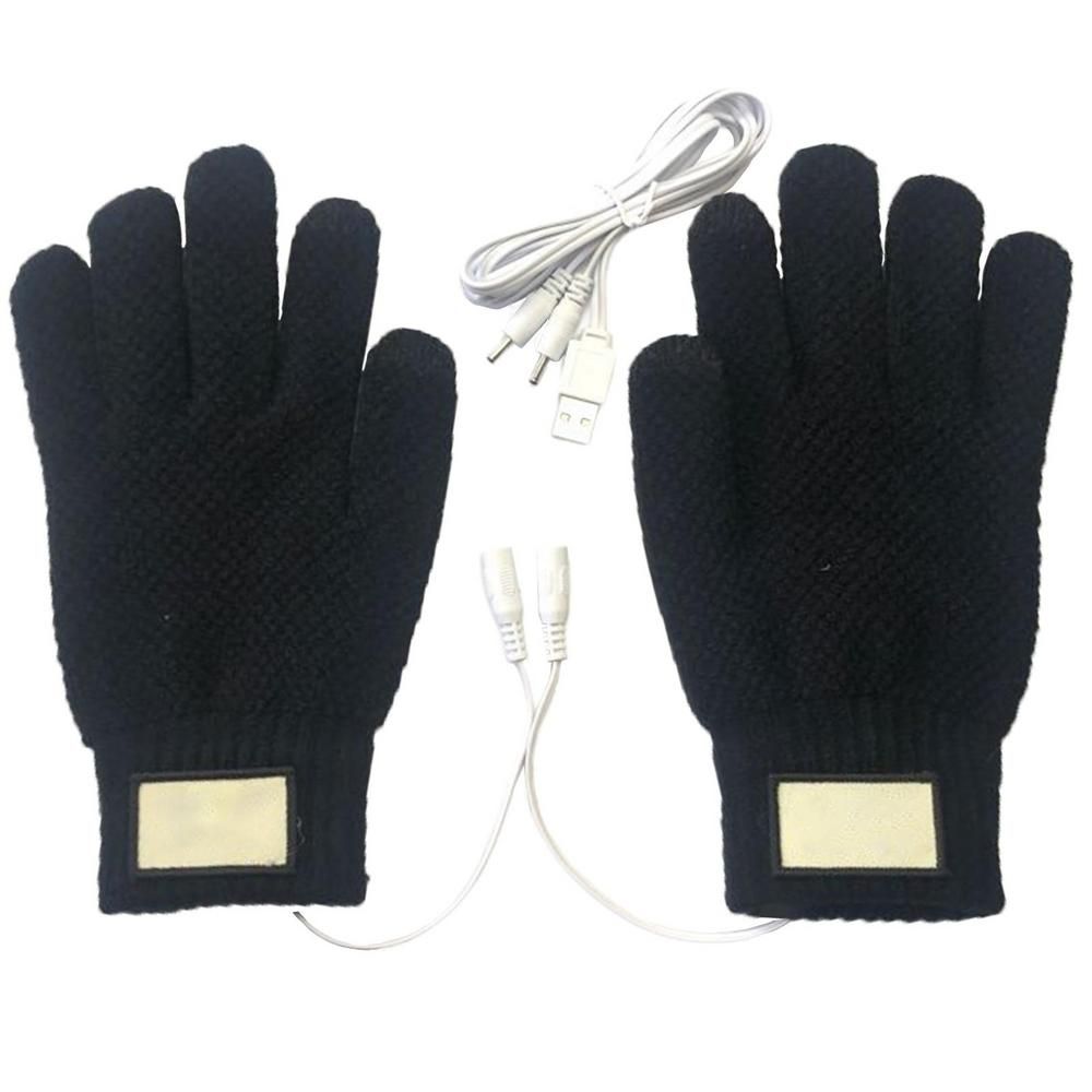 (D)USB Electric Heated Gloves Heating Gloves Mittens Rechargable Waterproof Adjustable Tempera GRE
